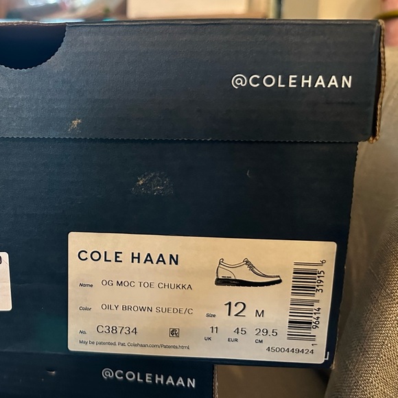 Cole Haan - OG Moc Toe Chukka, Brown Suede Water Resistant, Size12M - Picture 2 of 5